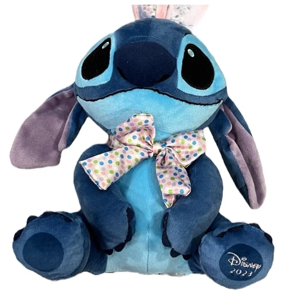Disney Store Plush Lilo & Stitch Easter Bunny W/ Ears & Bow 2023 Edition‎